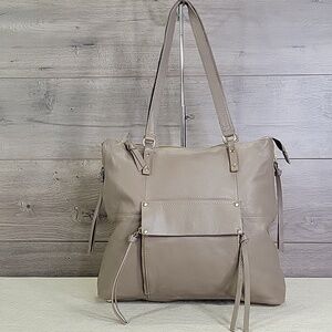 Kooba Taupe Leather Tote Shoulder Bag Handbag Purse